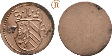 Nürnberg Stadt Einseitiger Pfennig 1721 vz st feine Erhaltung MA