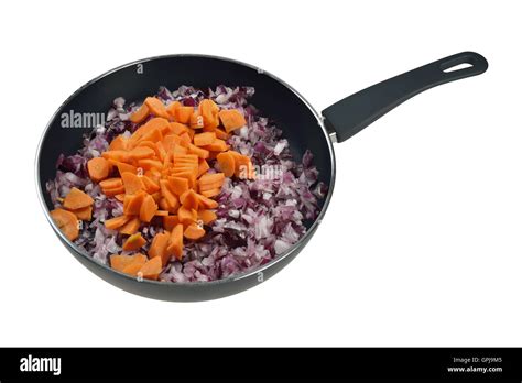 Cooking Onion Frying Pan Cut Out Stock Images Pictures Alamy