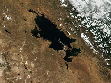 Satellite Image, Photo of Titicaca Lake, Bolivia - Peru