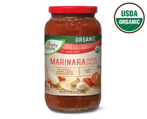 Organic Marinara Pasta Sauce Simply Nature Aldi Us