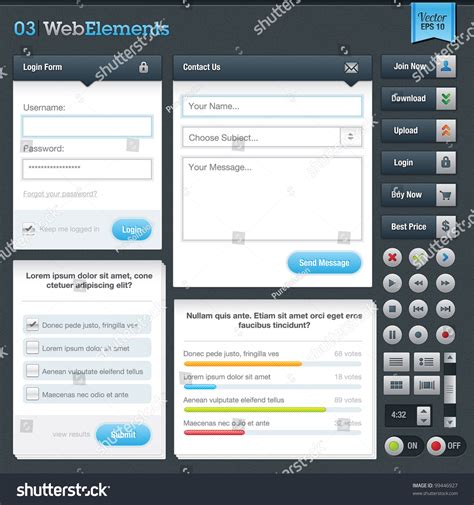 Set Web Forms Buttons Stock Vector (Royalty Free) 99446927 | Shutterstock