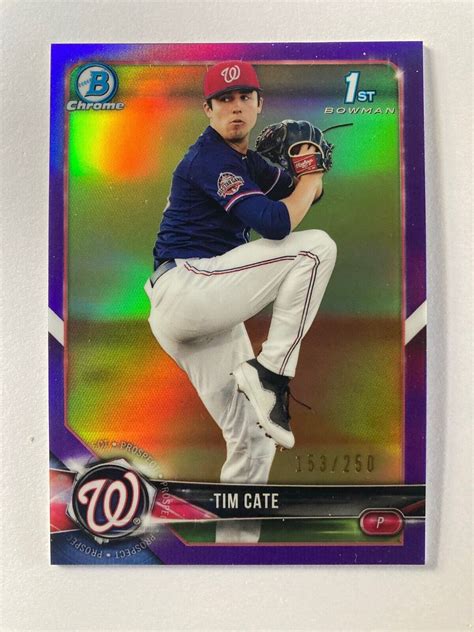 St Bowman Chrome Bdc Tim Cate Numbered Prospect Rc