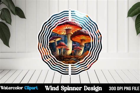 3D Mushroom S Wind Spinner Sublimation Graphic By MockupShops