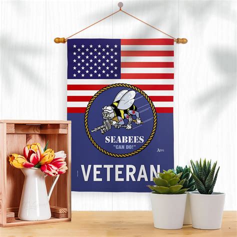 Us Seabees Veteran Navy Garden Flag Outdoor Decorative Yard House