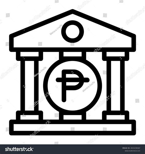bank icon philippine peso symbol stock vector royalty