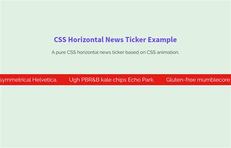 Horizontal News Ticker using Pure CSS | Codeconvey