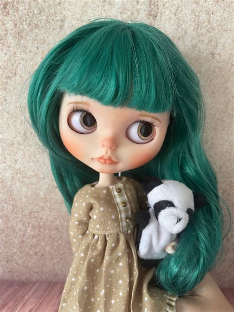 Reserved Sold Blythe Custom Doll Blythe With Green Hair Etsy Canada