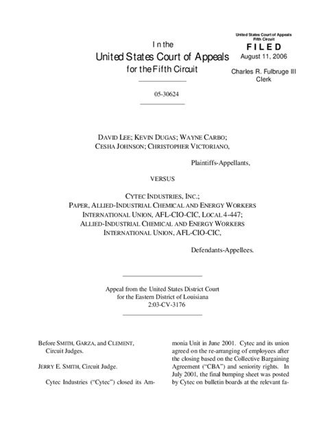 Fillable Online United States Court Of Appeals Fifth Circuit In The F I