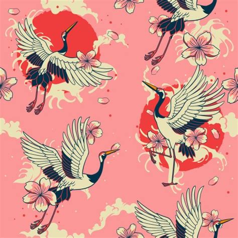 Traditional Japanese Geisha Seamless Pattern Vector Image