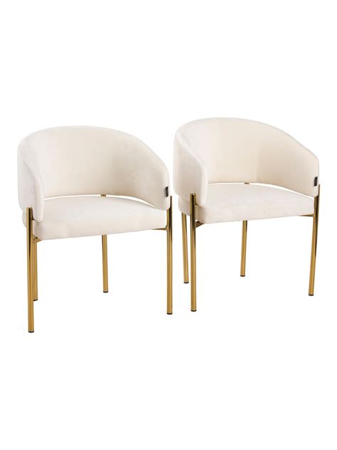 Sale On Tahari Set Of Isa Round Back Velvet Dining Chairs