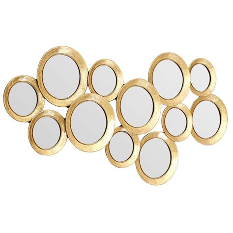 Martico Multi Circle Wall Bedroom Mirror In Gold Frame Furniture In