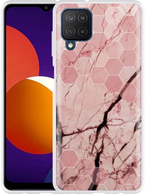 Samsung Galaxy M12 Hoesje Pink Marble Designed By Cazy Bol