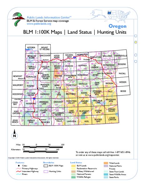 Oregon Hunting Unit Blm Map Index Powell Butte Oregon • Mappery