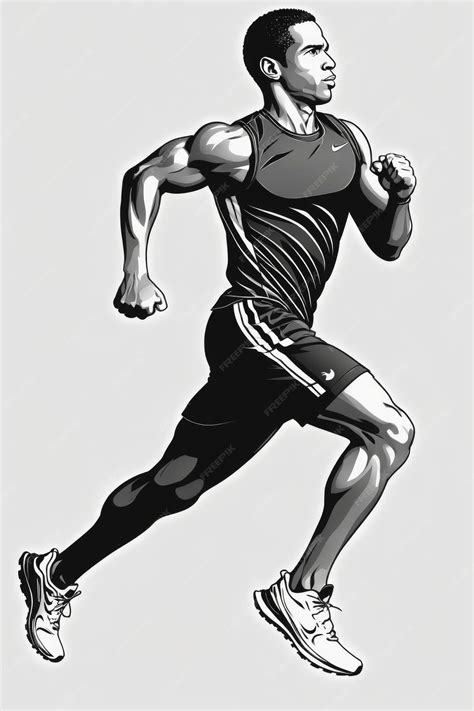 Premium Photo | Running clipart black white