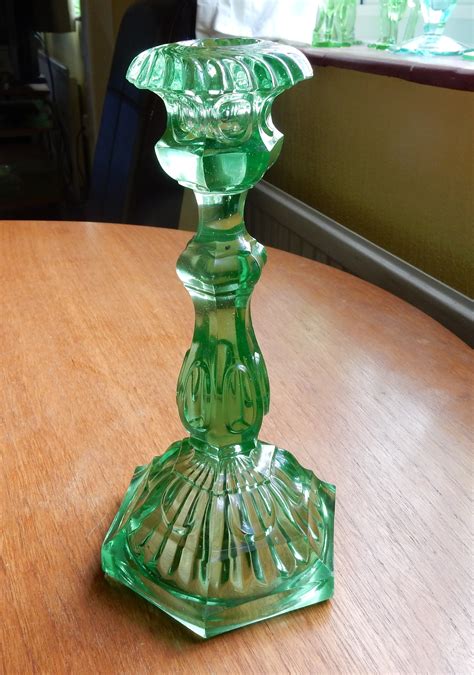 Sowerby Uranium Glass Candlestick Collectors Weekly