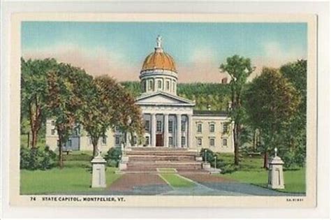 State Capitol Building Montpelier Vermont Linen Postcard Unused Ebay