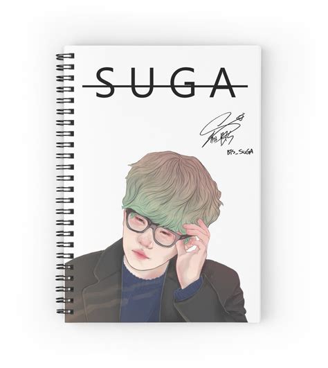 "Suga BTS Autograph " Spiral Notebooks by tcddy | Redbubble