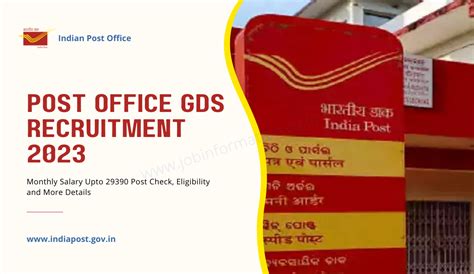 Post Office GDS Recruitment 2023 Monthly Salary Upto 29380 Post Check