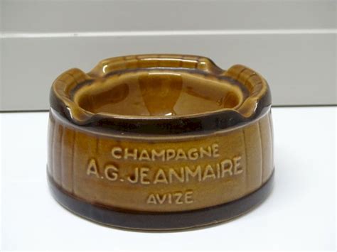 Ancien Cendrier Ceramique Publicitaire Publicite Champagne Jeanmaire