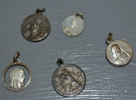 LOT DE 5 Anciennes Médailles Religieuses en Argent EUR 25 00 PicClick FR