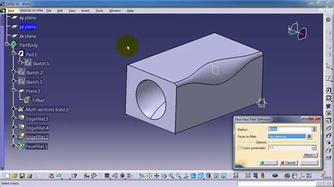 46 CATIA Beginner Tutorial Face To Face Fillet YouTube