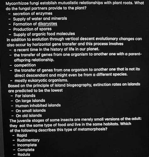 SOLVED Mycorrhizae Fungi Establish Mutualistic Relationships With Plant