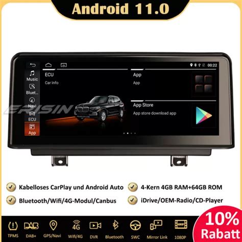 AUTORADIO 10 25 IPS DAB Android 12 GPS CarPlay Navi BMW Serie 1 F20