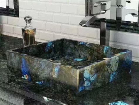 Labradorite Blue Granite Sink Granite Kitchen Countertop