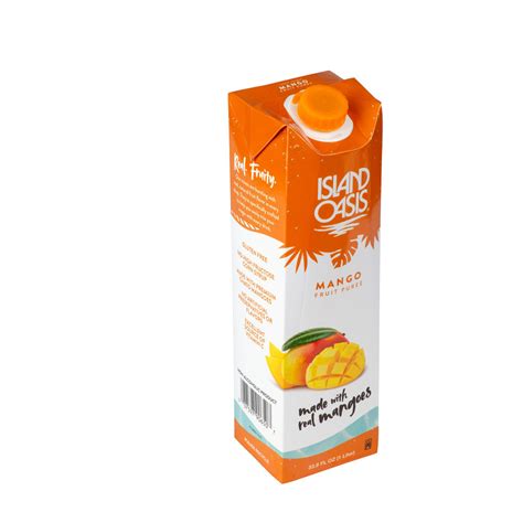 Island Oasis Mango Fruit Puree Beverage Mix 12 X 1 Ltr