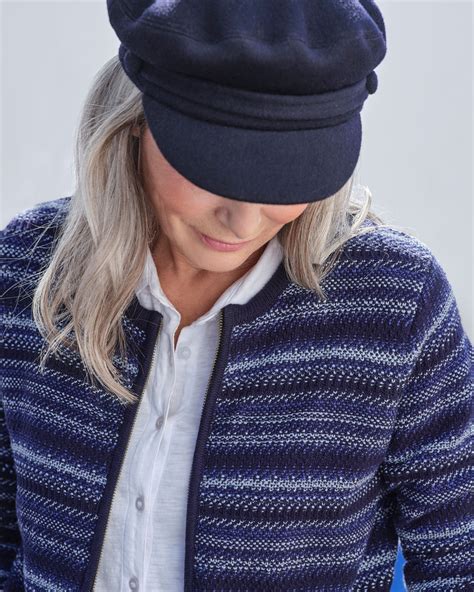 Bleu Nuit Casquette Gavroche Femme Pure Laine Woolover FR