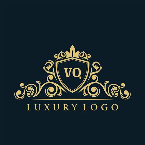 Letter VQ logo with Luxury Gold Shield. Elegance logo vector template ...