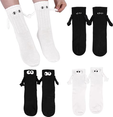 Fanshiontide Pairs Magnetic Suction Socks Funny D Doll Couple Socks