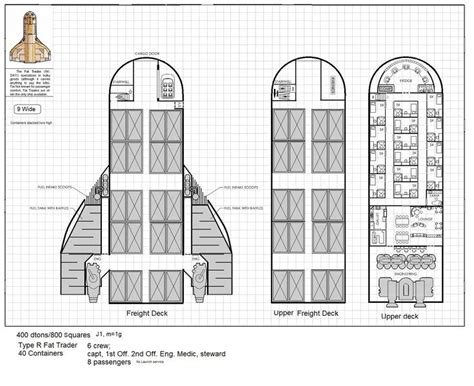 Type R J 1 M 1g Fat Trader Traveller Rpg Deck Plans Starship