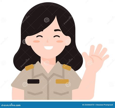 Woman In Uniform Stock Vector Illustration Of Greeting 254366470