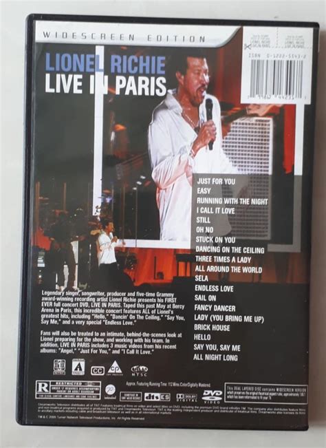 DVD - Lionel Richie Live in Paris , Hobbies & Toys, Music & Media, CDs ...