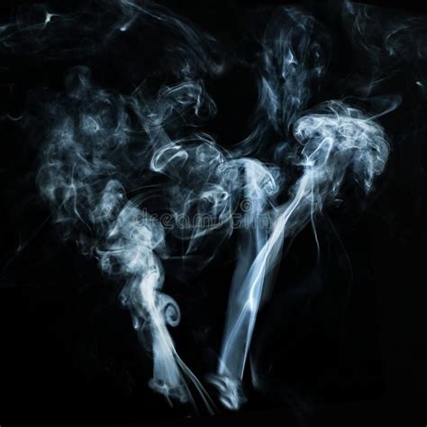 Abstract White Smoke Effect Isolated on Black Stock Photo - Image of ...