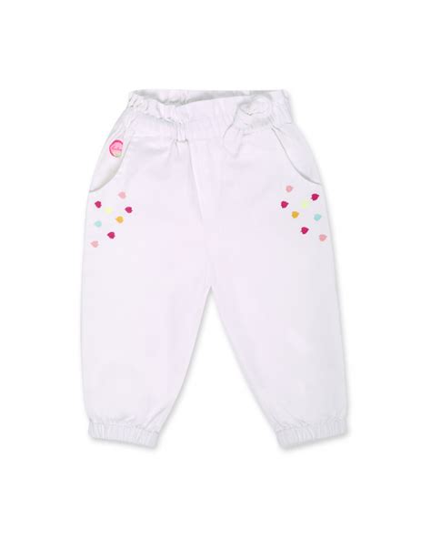 Pantalone In Twill Bianco Per Bambina Seashell Tuc Tuc