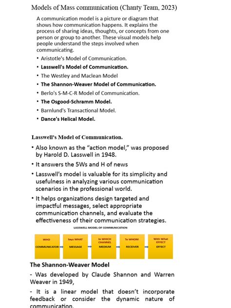 Models of Mass Communication Notes | PDF | Communication | Epistemology ...