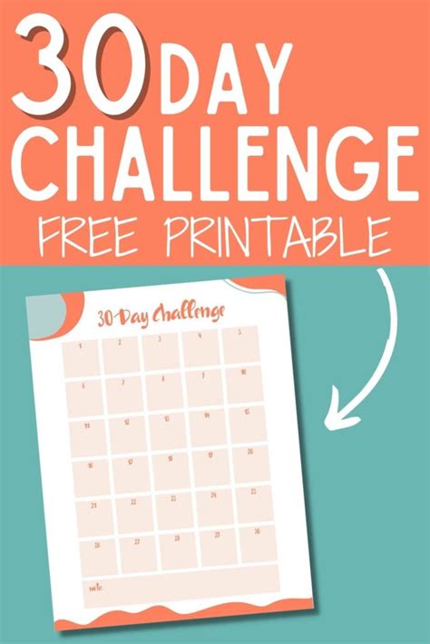 Free Printable Day Challenge Calendar Originalmom