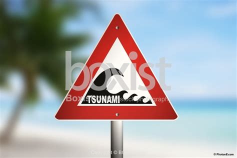 Tsunami Warning Sign on the Beach - Boxist.com Photography / Sam ...