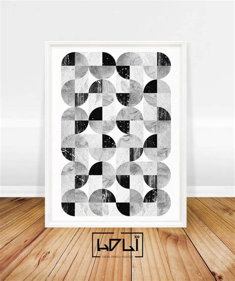 Black and White Geometric Wall Art Large Abstract Print - Etsy