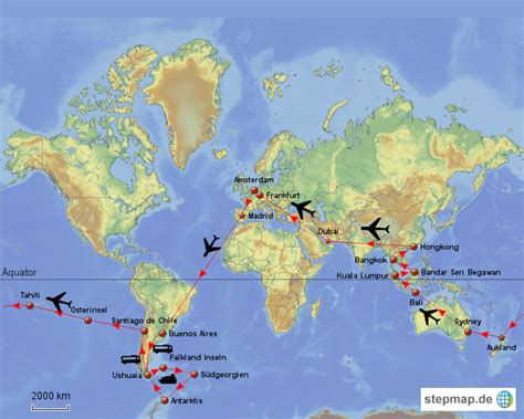 StepMap Reise Landkarte für Welt