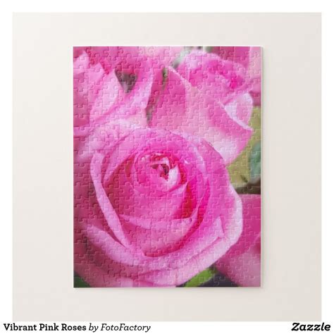 Vibrant Pink Roses Jigsaw Puzzle Rose Jigsaw Puzzles Pink Roses