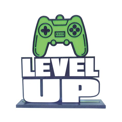 Level Up Video Game Birthday Cake Topper On Base For Gamer Etsy