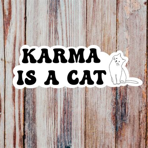 Karma Is A Cat Sticker Etsy