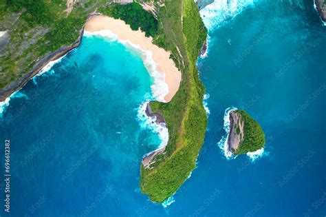 Cinematic Aerial Landscape Shots Of The Beautiful Island Dinosaur Of