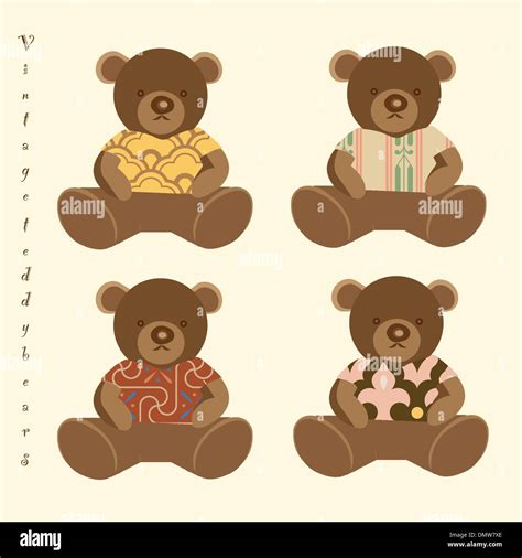 Teddy Bears Vintage Stock Vector Images Alamy