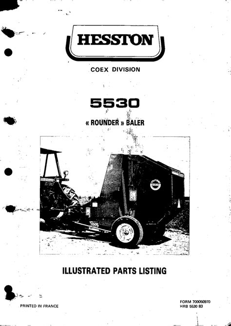 Hesston 5530 Baler Parts Manual Catalog Pdf Download Service Manual Repair Manual Pdf Download