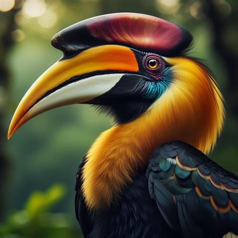 Premium Photo Colourful Hornbill Bird In The Forest Ai Image