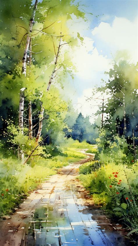 watercolor landscape wallpaper by BelindaBindi on DeviantArt